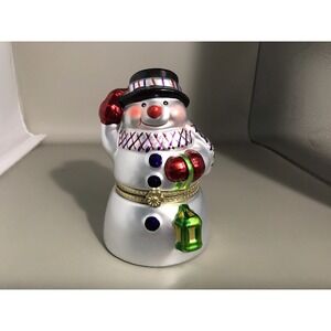 Mr Christmas Plays Deck The Halls Animated Snowman Music Box 5"